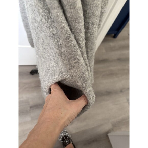 Juicy Couture Y2K Embellished Long Open Cardigan Hoodie Gray Silver Sparkle L - Picture 4 of 9